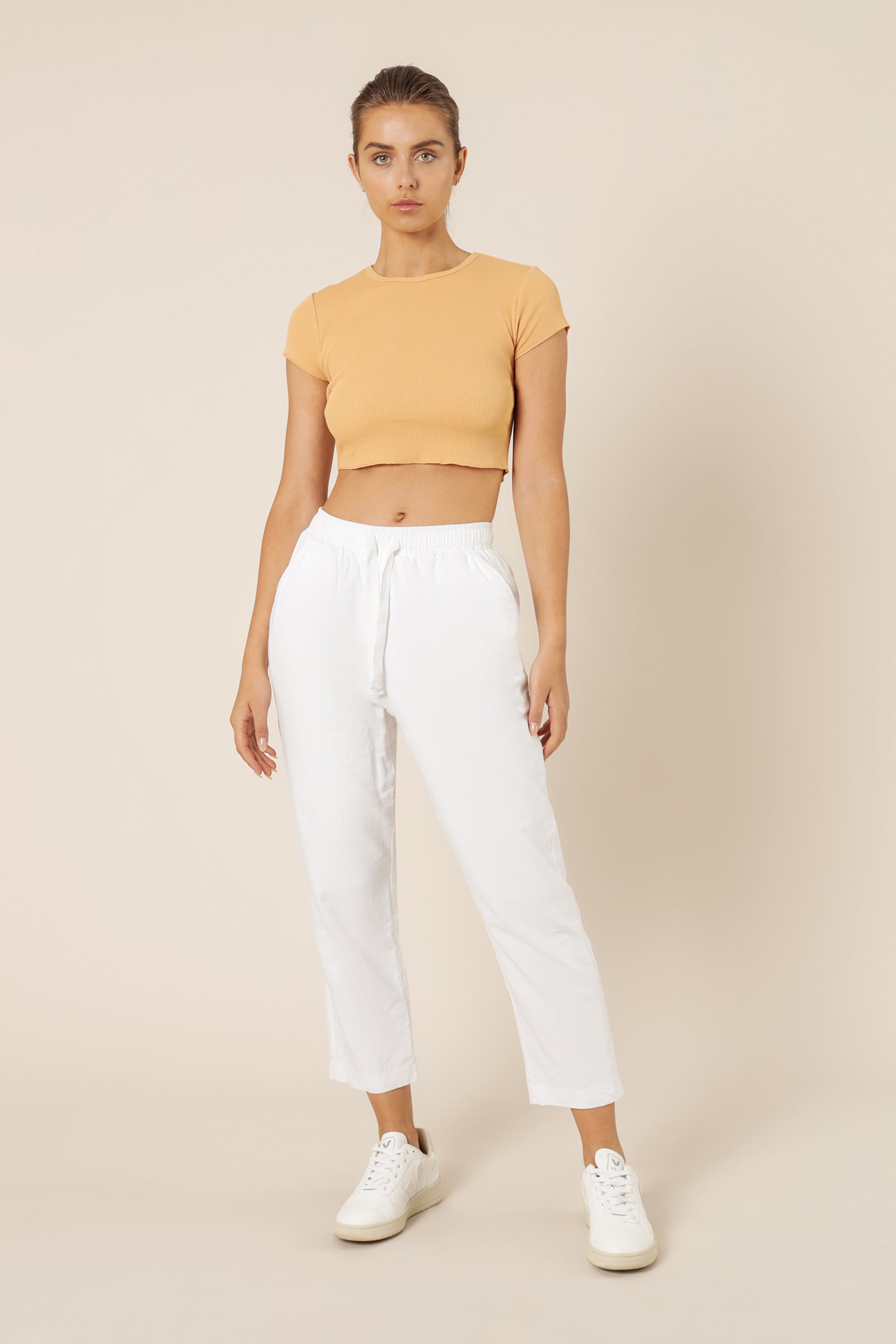 Nude Lucy Cameron Waffle Tee Sunrise Top 
