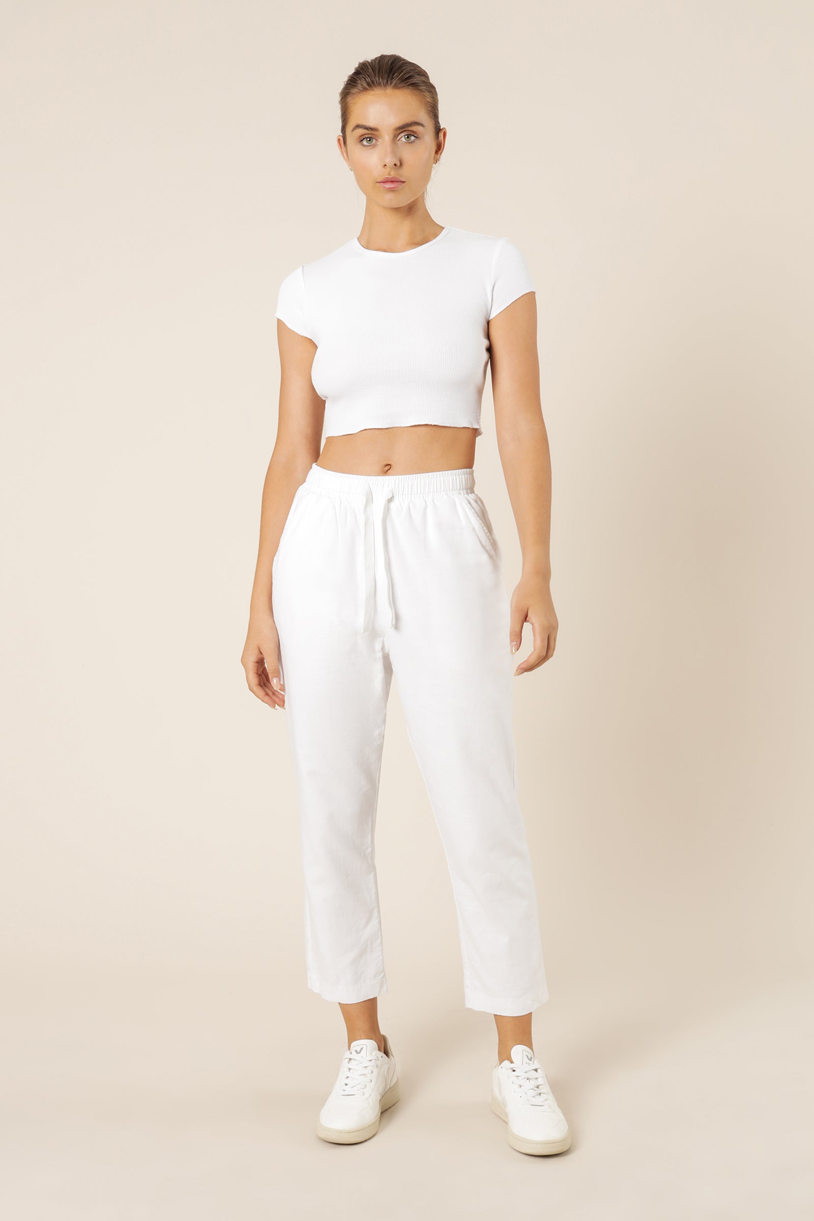 Nude Lucy cameron waffle tee white top