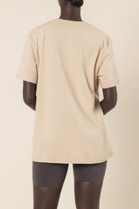Nude Lucy nude classics slogan boyfriend tee sand tees