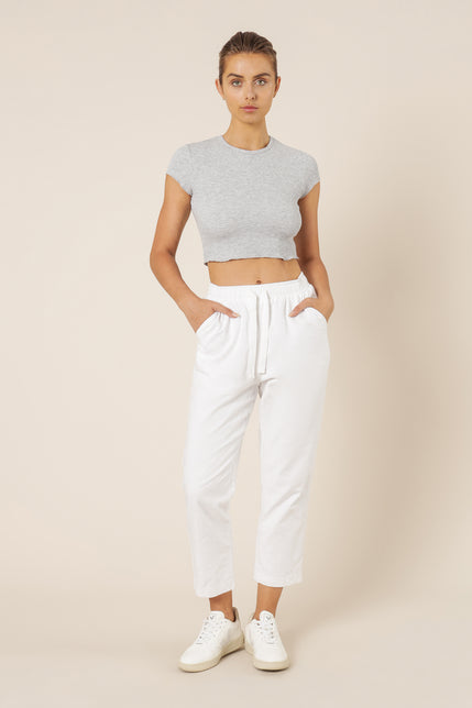 CAMERON BASIC WAFFLE TEE-Grey Marle