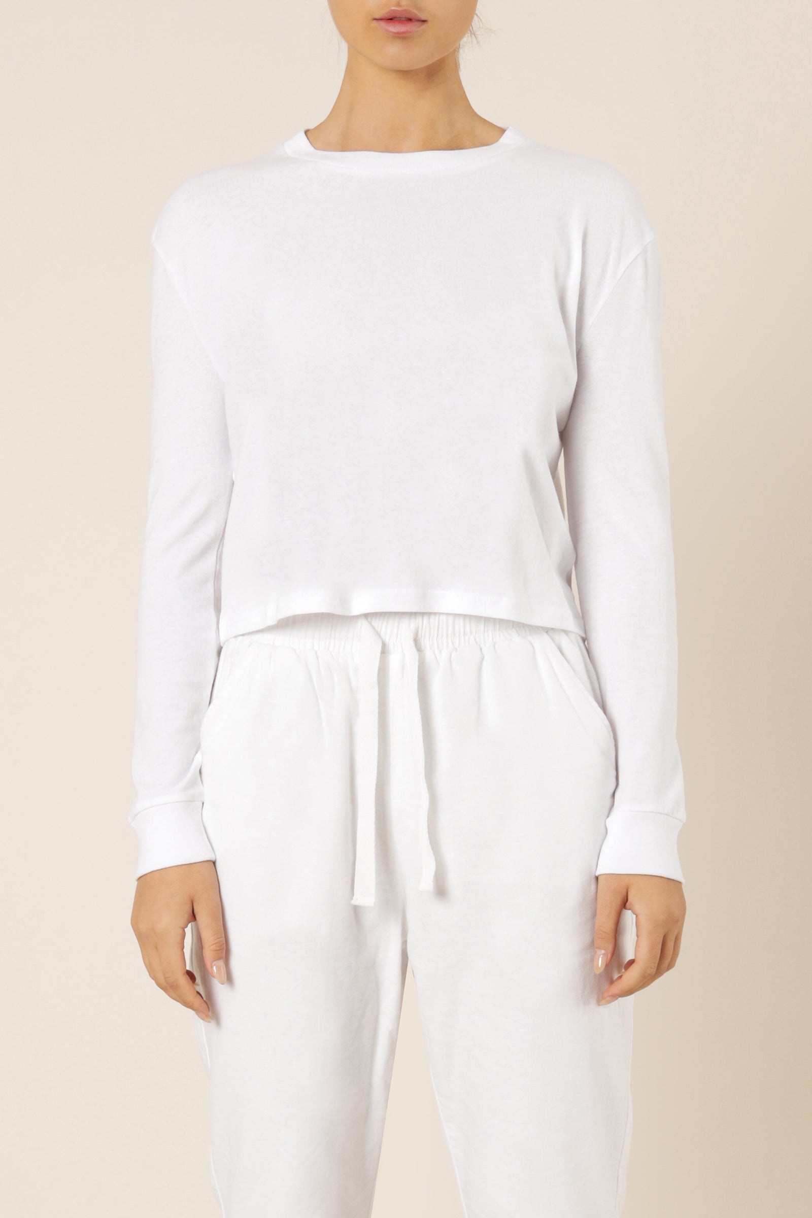 Nude Lucy Xavier Crop Boyfriend Tee White Top 