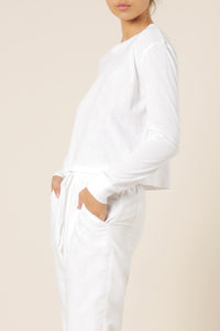 Nude Lucy xavier crop boyfriend tee white top