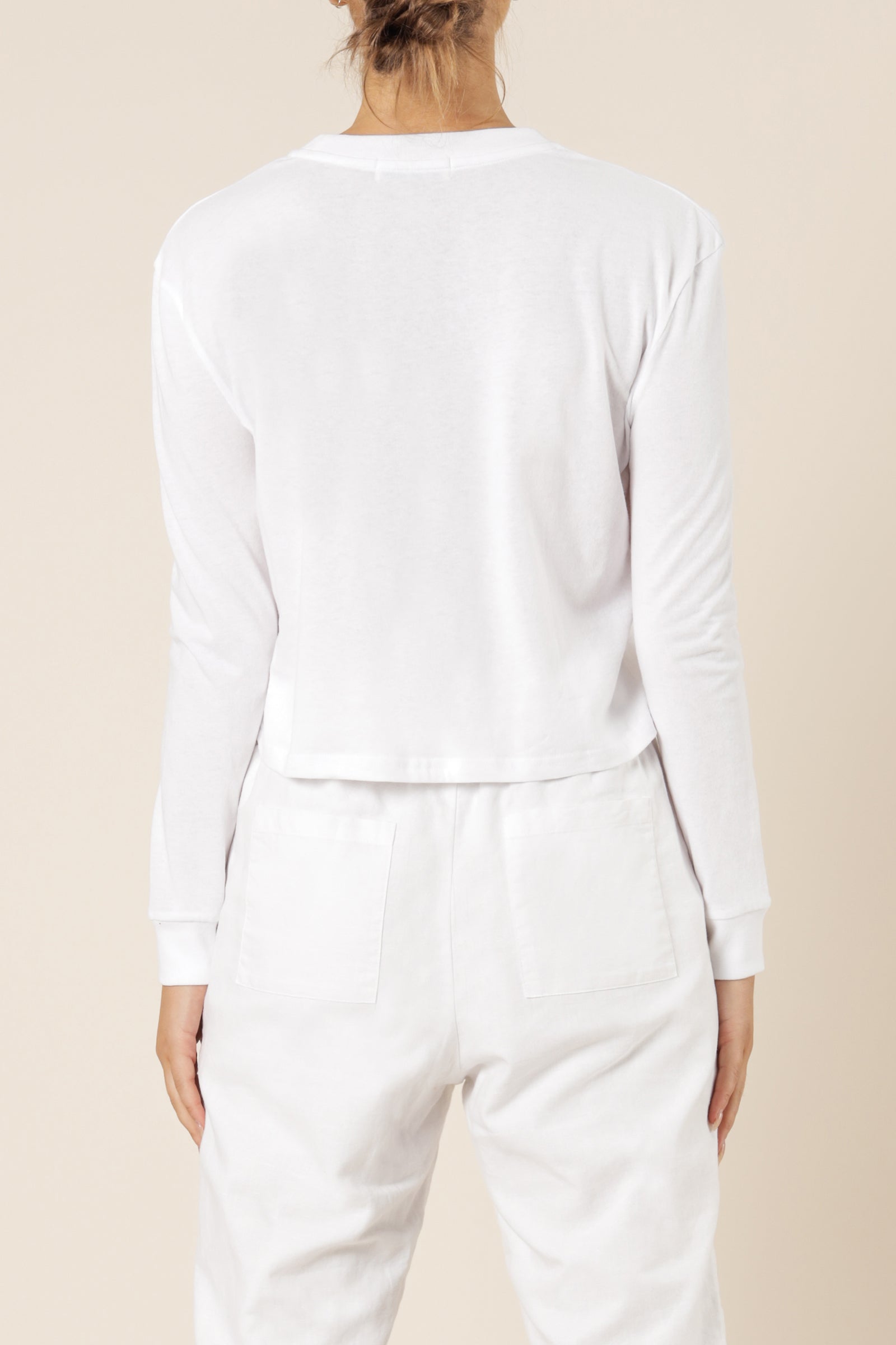 Nude Lucy Xavier Crop Boyfriend Tee White Top 
