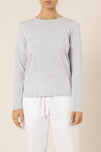 Nude Lucy ava long sleeve tee grey marle top