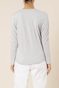 Nude Lucy ava long sleeve tee grey marle top