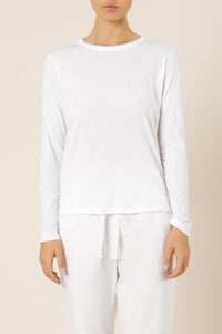 Nude Lucy ava long sleeve tee white top