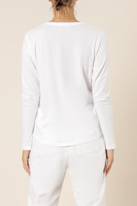 Nude Lucy ava long sleeve tee white top