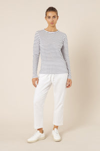 Nude Lucy ava long sleeve tee navy stripe top
