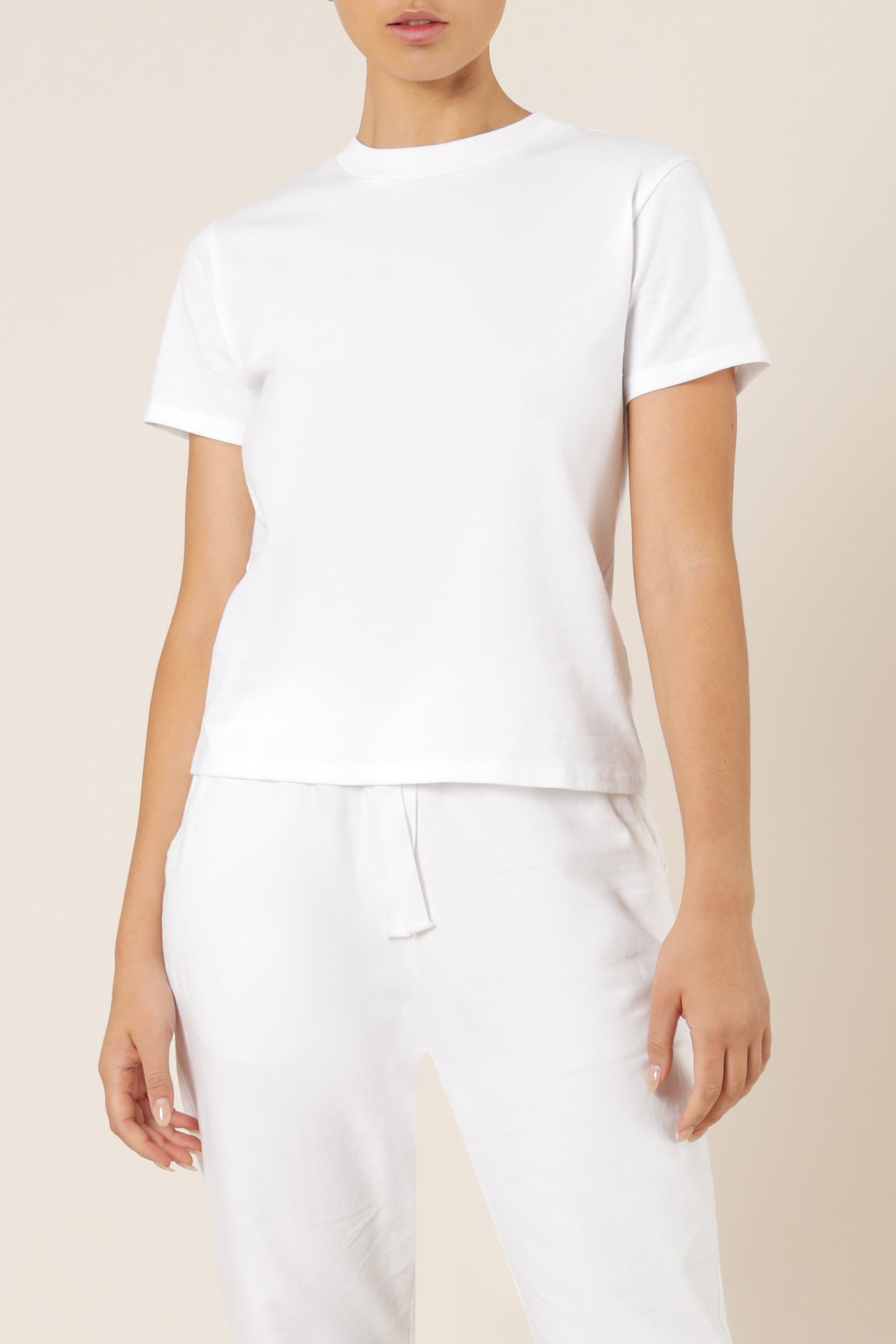 Nude Lucy Kendall Crew Neck Tee White Top 