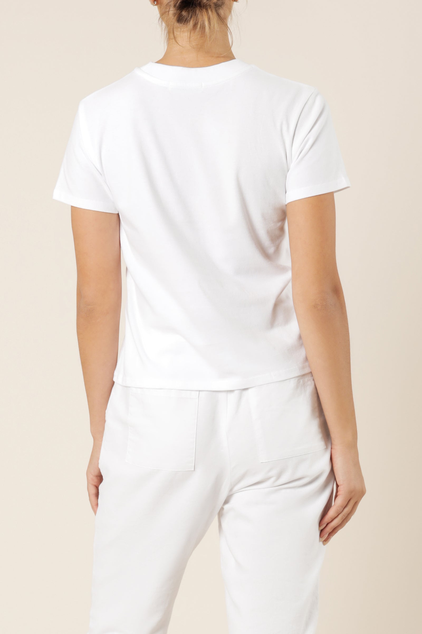 Nude Lucy Kendall Crew Neck Tee White Top 