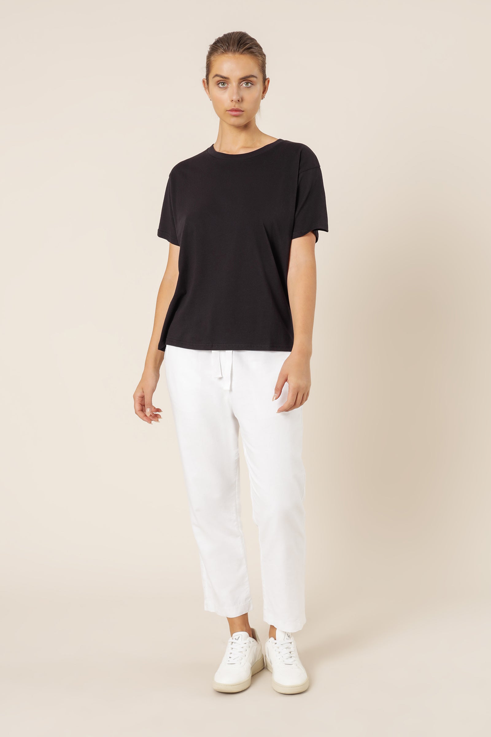 Nude Lucy Frankie Boyfriend Tee Black Top 