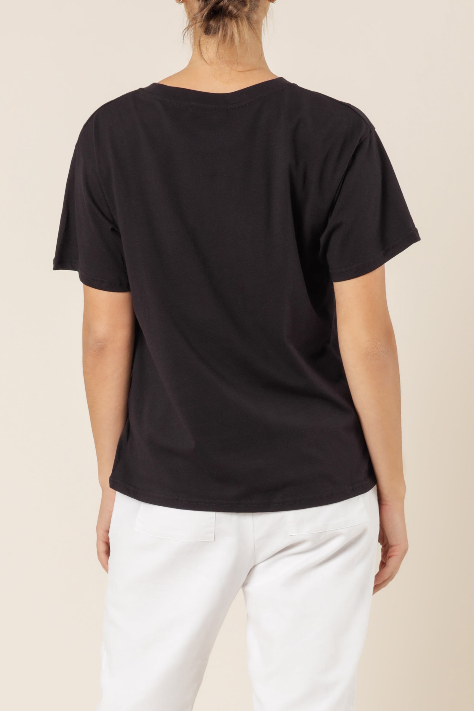 Nude Lucy Frankie Boyfriend Tee Black Top 