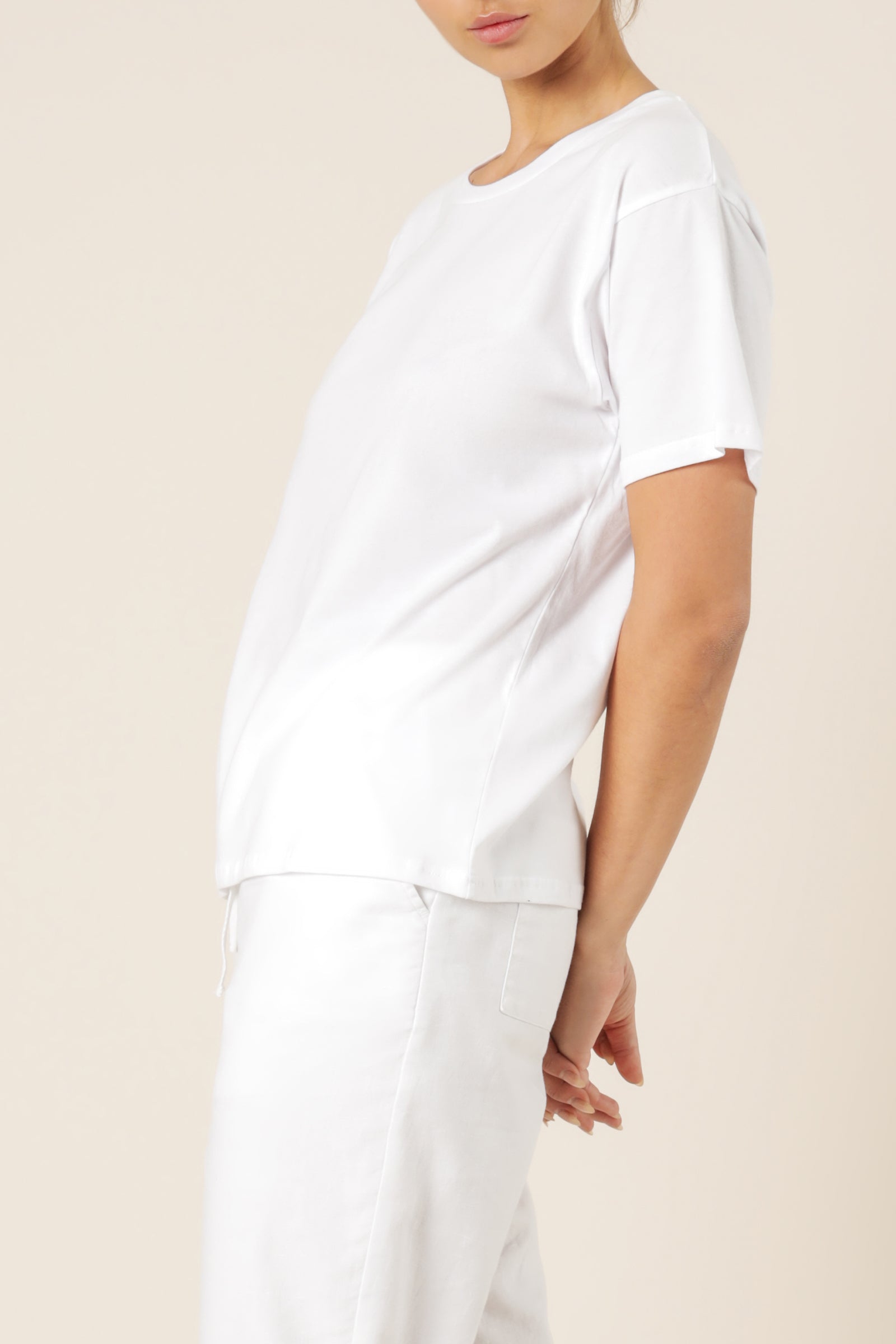 Nude Lucy Frankie Boyfriend Tee White Top 