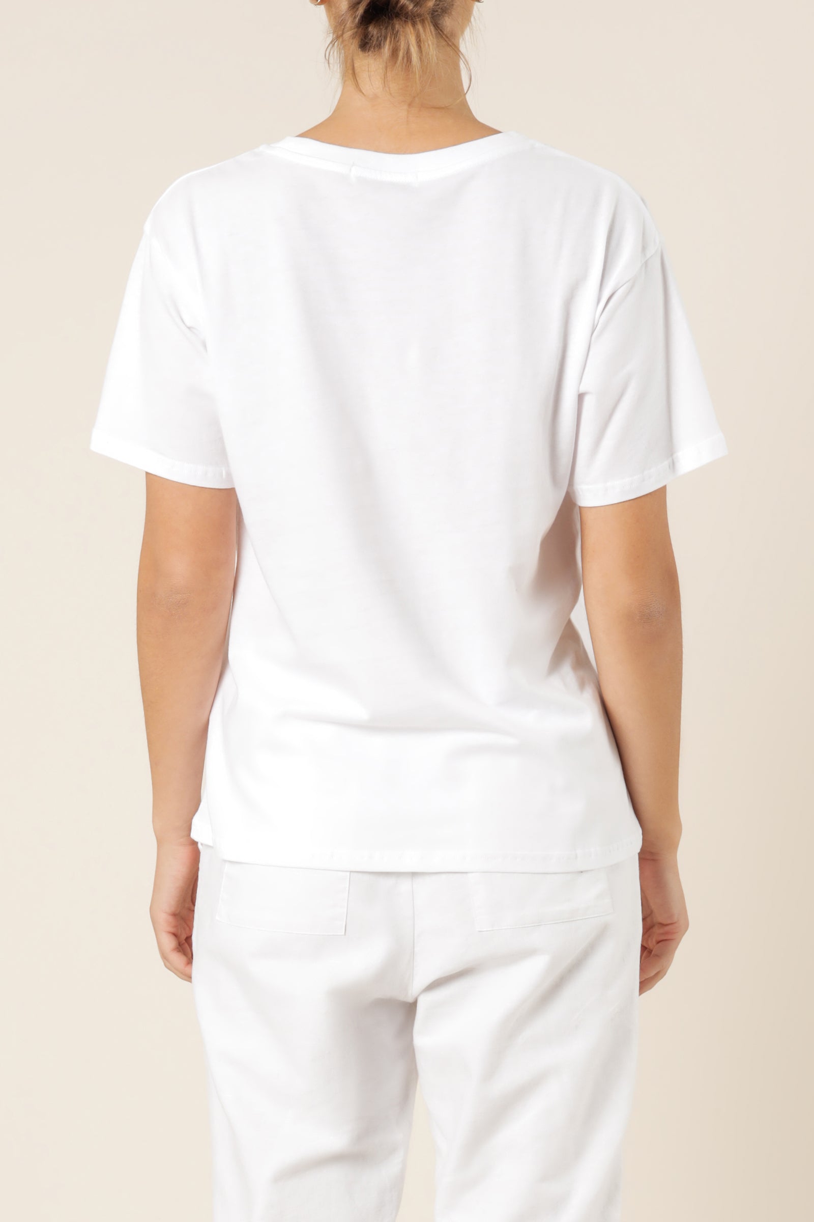 Nude Lucy Frankie Boyfriend Tee White Top 