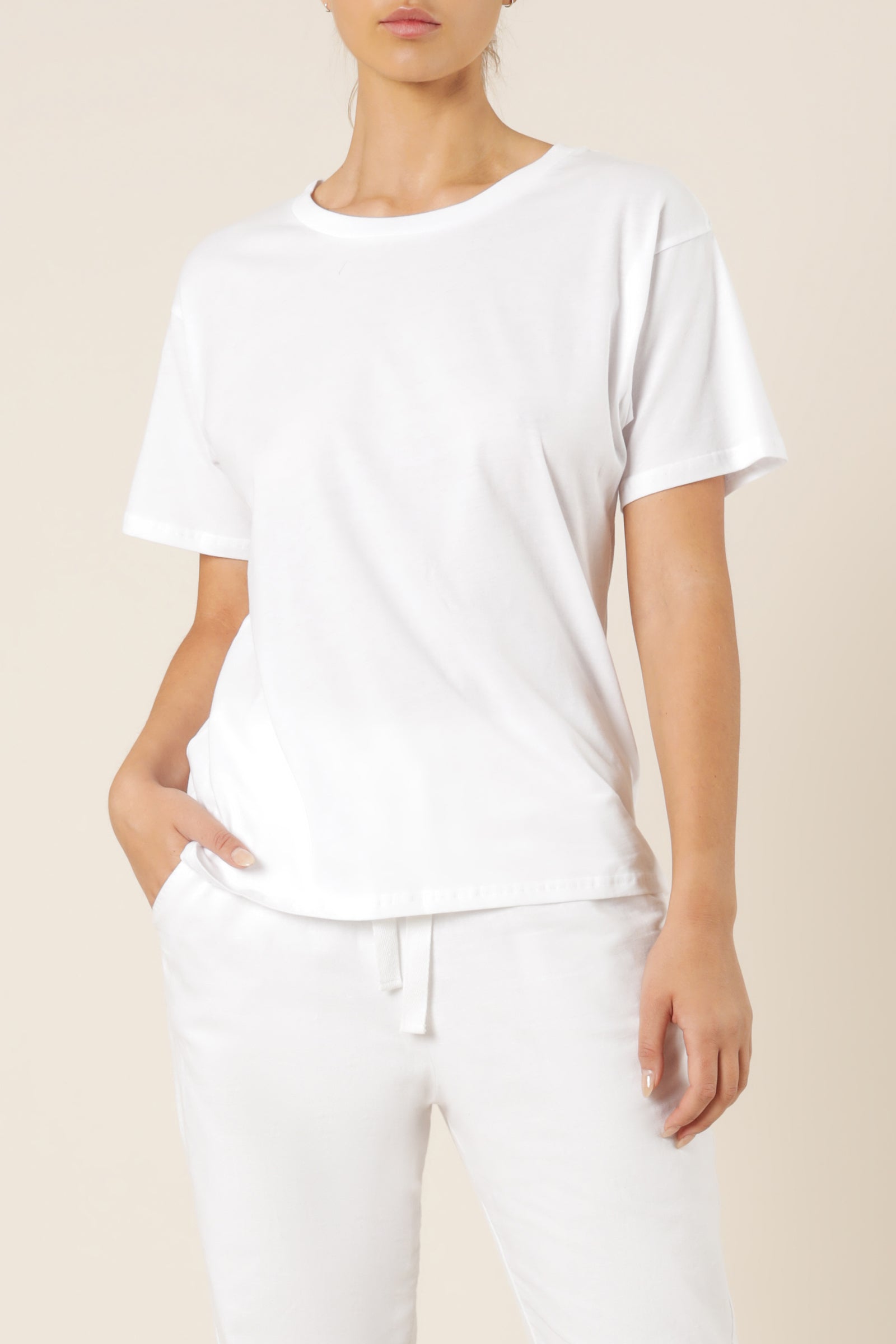 Nude Lucy Frankie Boyfriend Tee White Top 