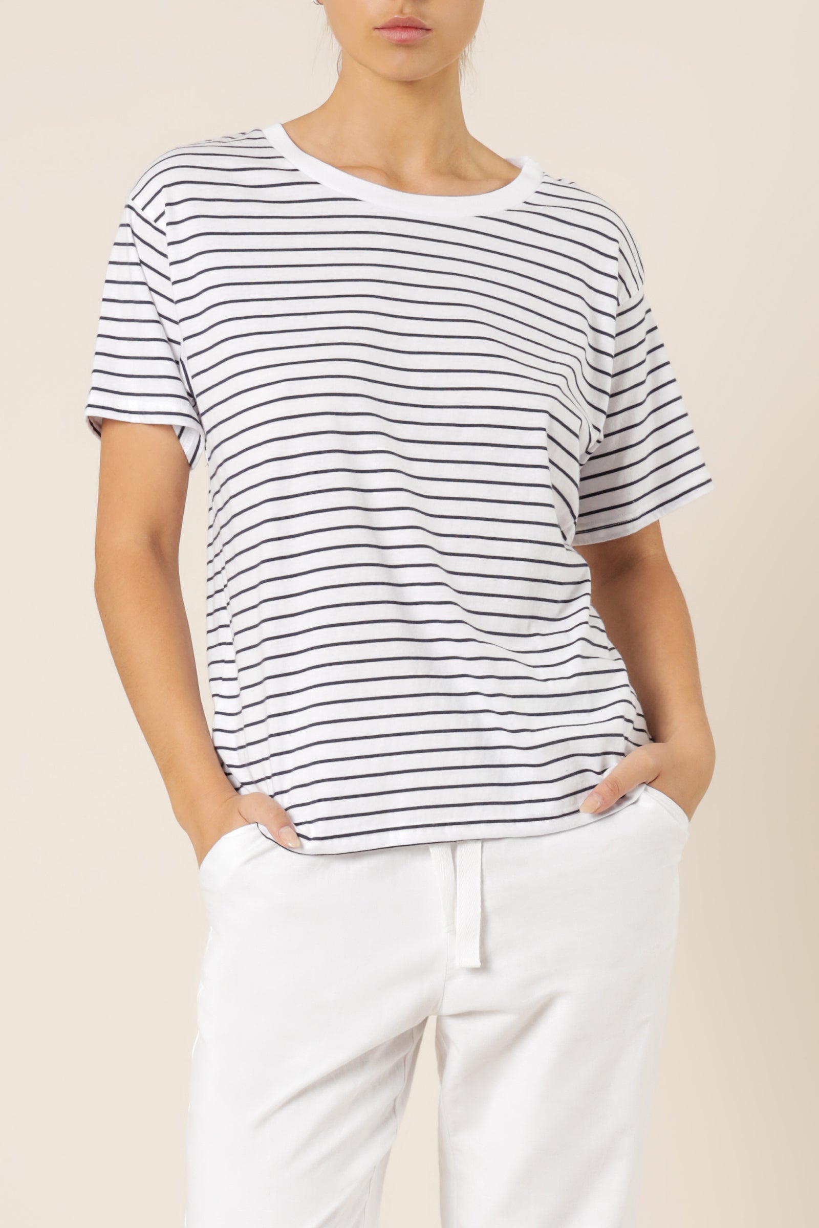 Nude Lucy frankie boyfriend tee navy stripe 2 top
