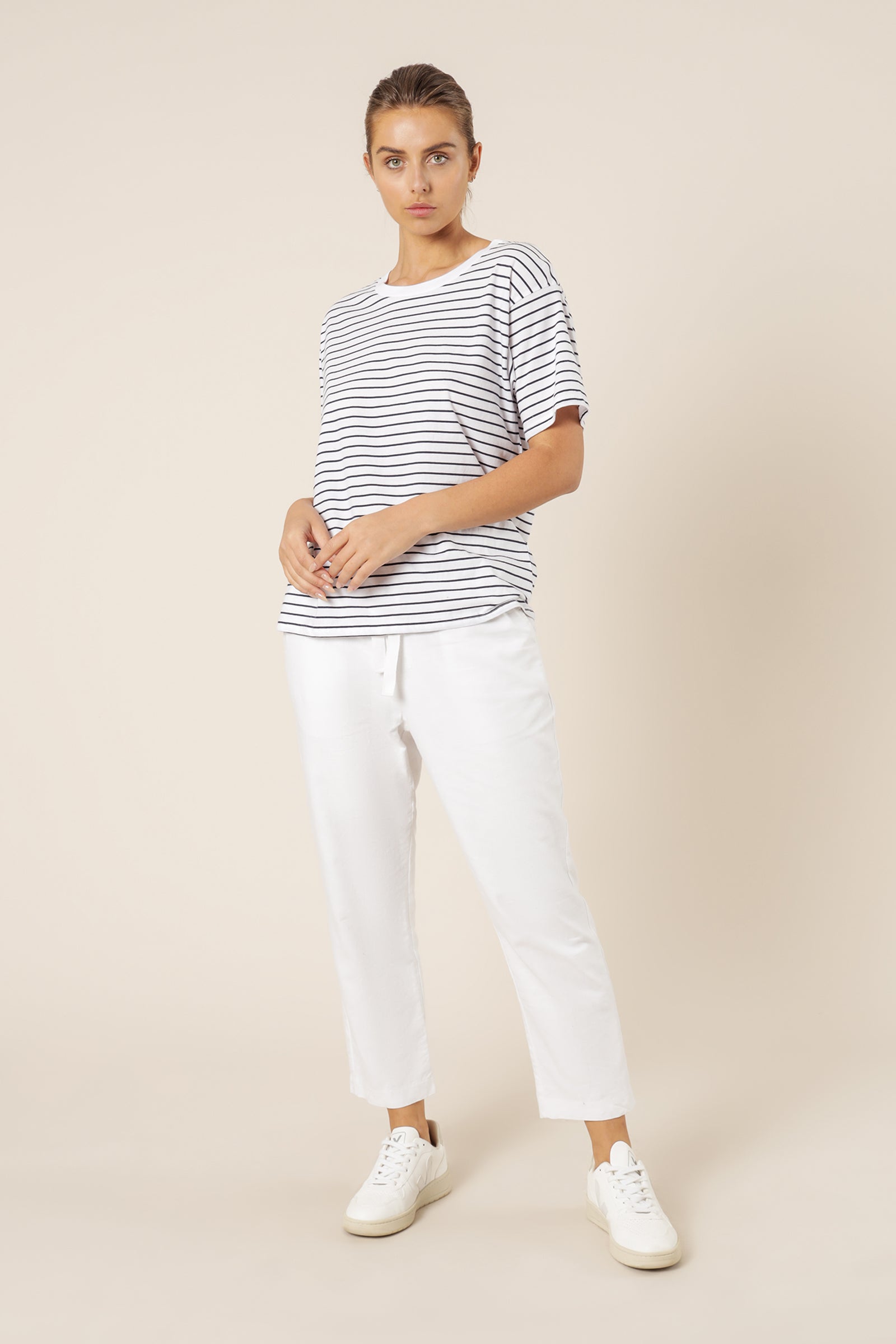 Nude Lucy frankie boyfriend tee navy stripe top