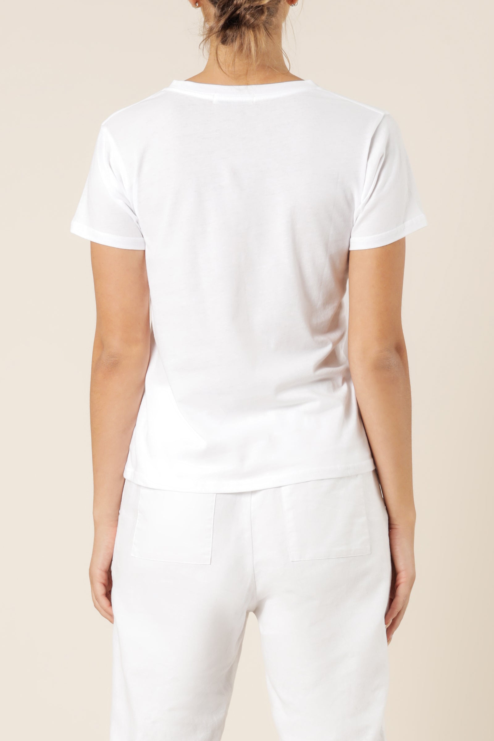 Nude Lucy Harper Basic Crew Neck Tee White Top 