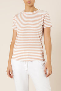 Nude Lucy harper basic crew neck tee nude stripe top