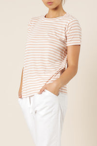 Nude Lucy harper basic crew neck tee nude stripe top