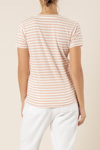 Nude Lucy harper basic crew neck tee nude stripe top