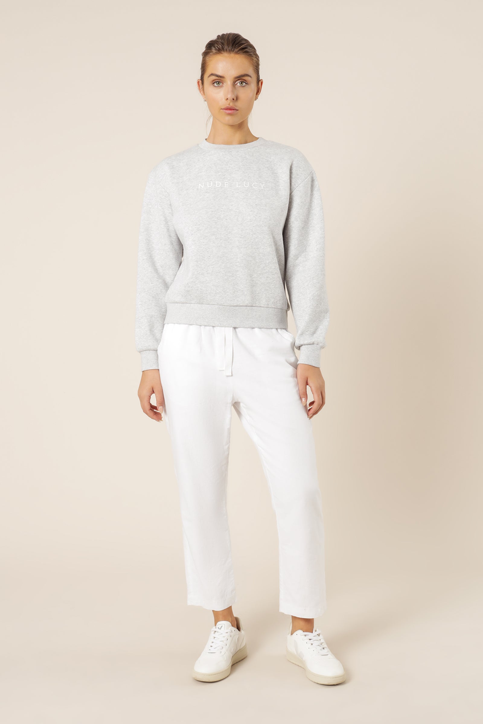 Nude Lucy Nude Lucy Slogan Sweat Grey Marle Top 
