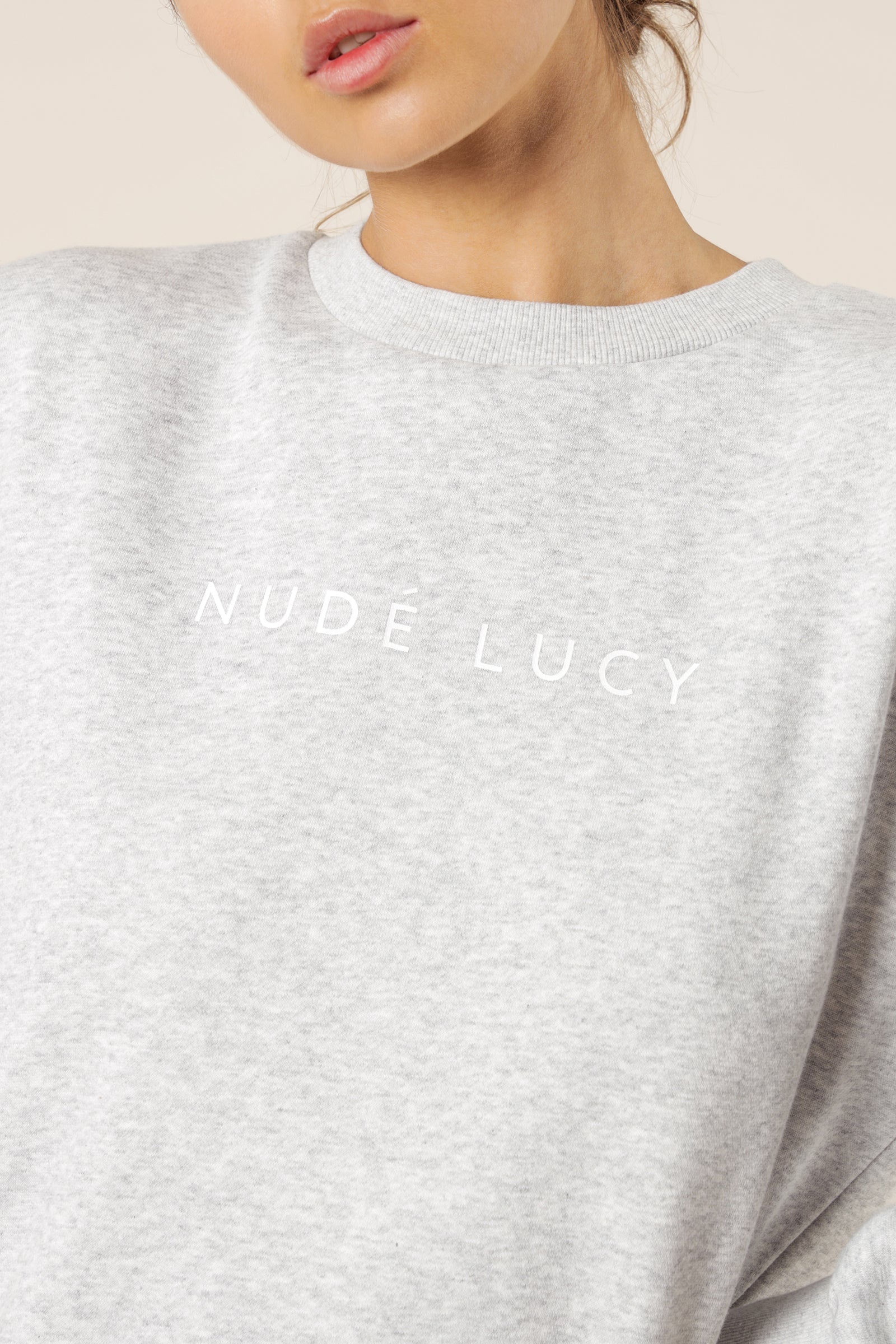 Nude Lucy Nude Lucy Slogan Sweat Grey Marle Top 