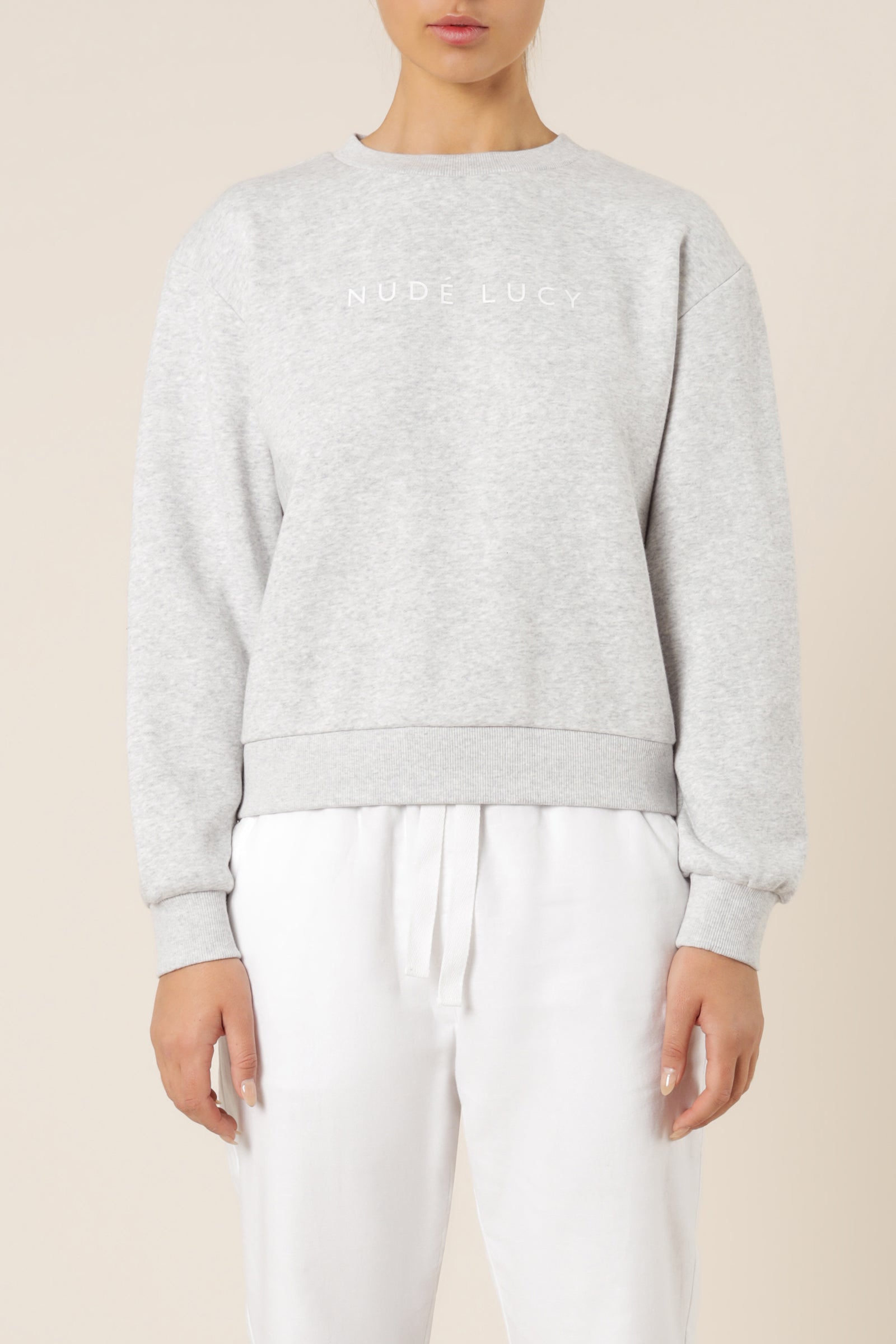 Nude Lucy Nude Lucy Slogan Sweat Grey Marle Top 