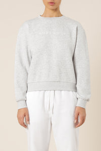 Nude Lucy Nude Lucy slogan sweat grey marle top