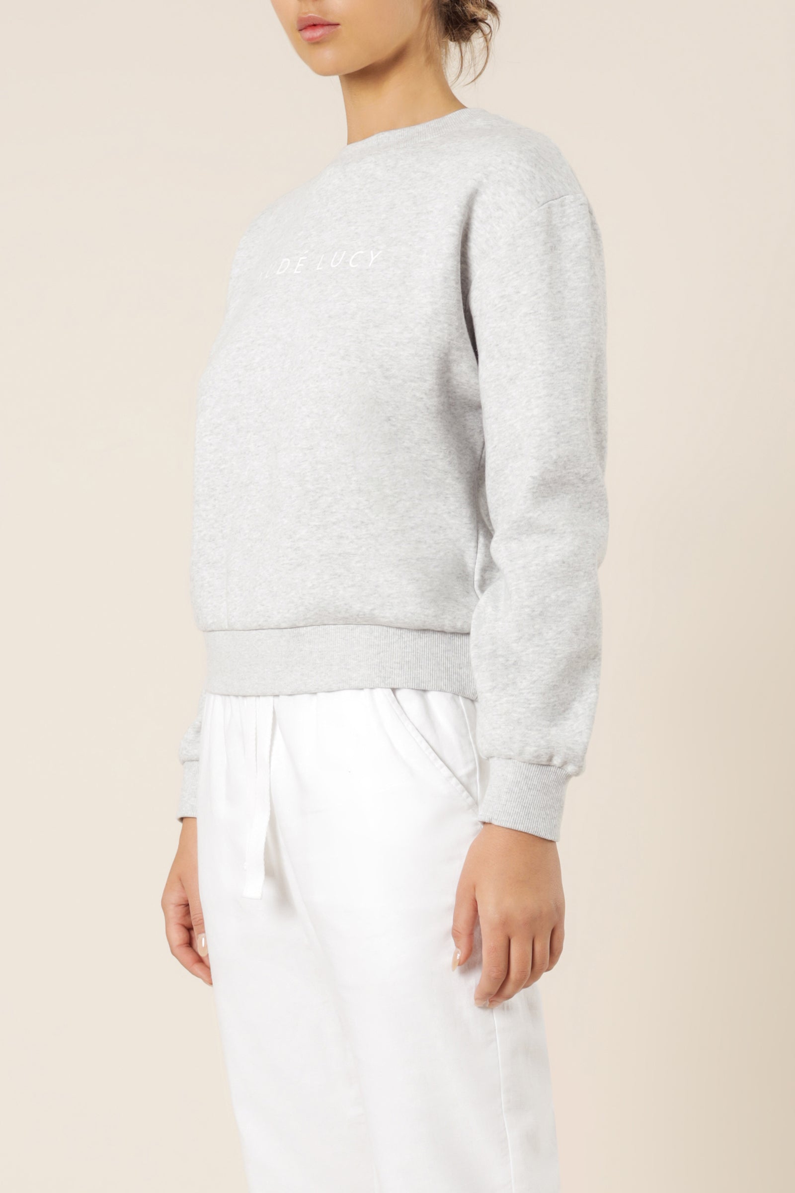 Nude Lucy Nude Lucy Slogan Sweat Grey Marle Top 