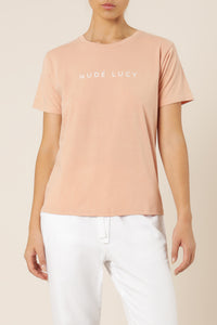 Nude Lucy Nude Lucy washed slogan tee nude top