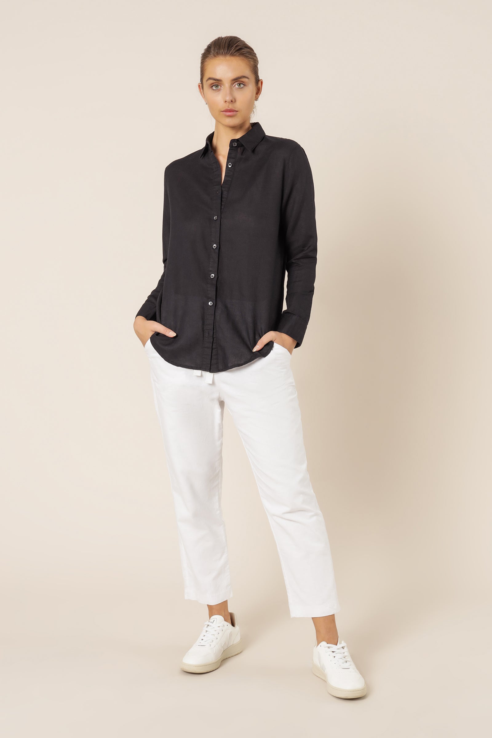 Nude Lucy nude classic shirt black top