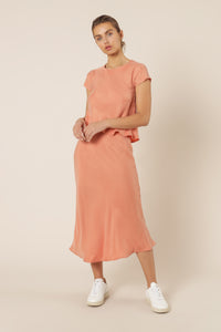 Nude Lucy reese cupro midi skirt terracotta skirt