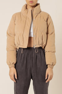 Nude Lucy brodie crop cord puffer deep sand jackets