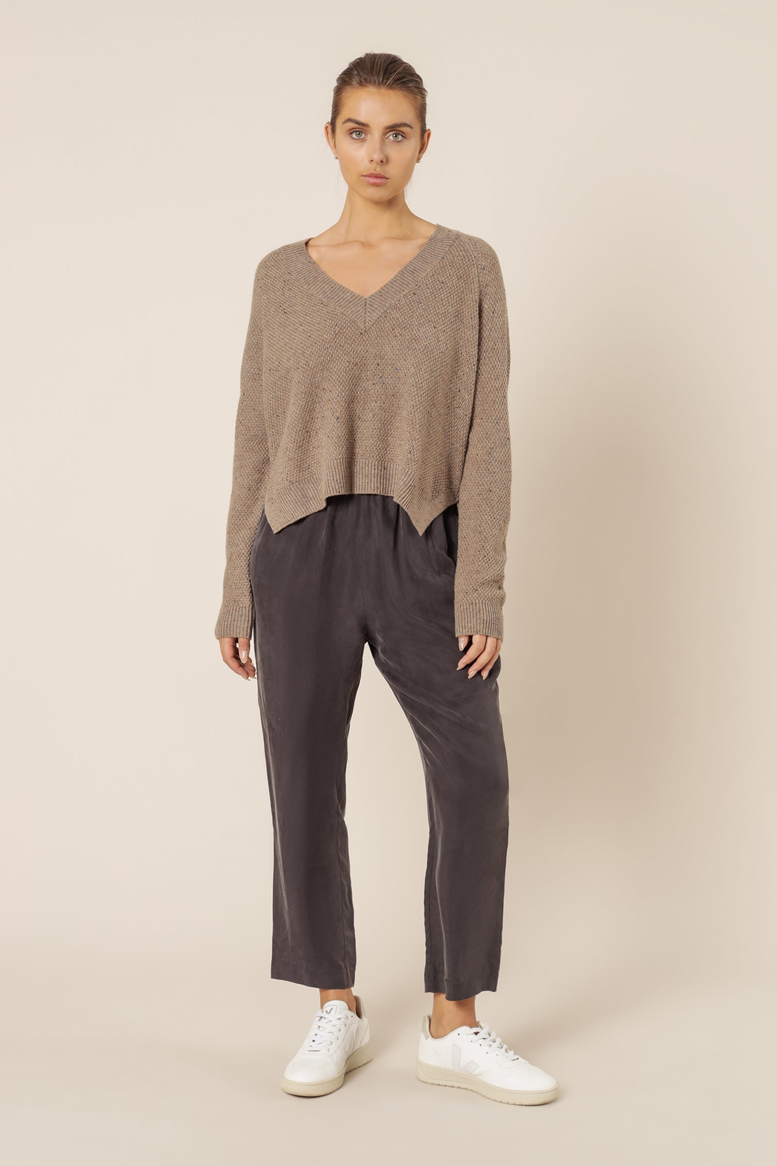 Nude Lucy Carson Speckle Jumper Brown Speckle Knits 