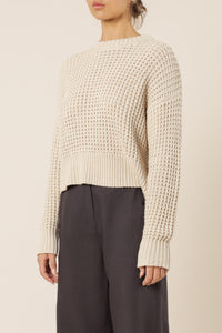 Nude Lucy eden waffle knit jumper off white knits