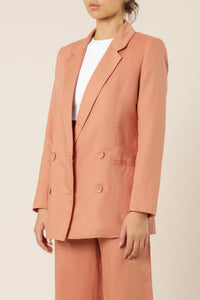 Nude Lucy alba linen blazer terracotta jackets