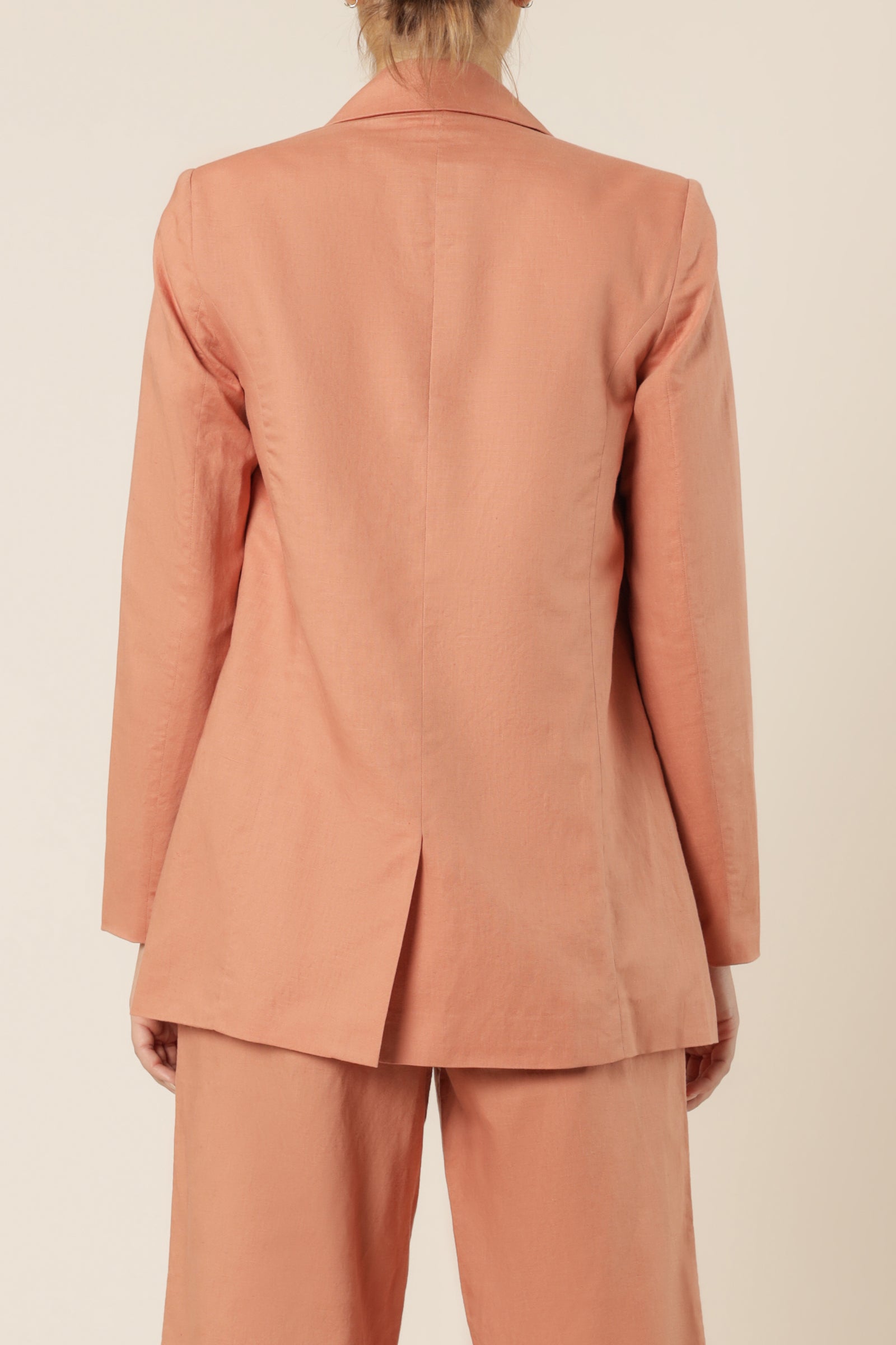Nude Lucy Alba Linen Blazer Terracotta Jackets 