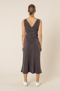 Nude Lucy reese cupro v neck midi dress coal dress