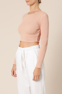 Nude Lucy cameron waffle long sleeve tee desert pink top