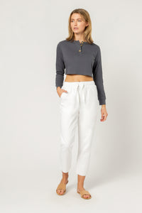 Nude Lucy esber button tee washed navy top