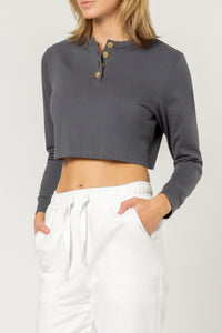 Nude Lucy esber button tee washed navy top