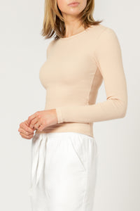 Nude Lucy charlie long sleeve rib tee blush top