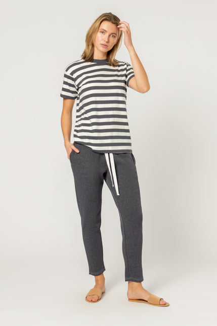 RITA STRIPE TEE-Washed Navy Str