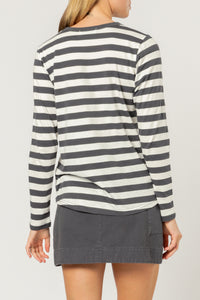Nude Lucy rita stripe long sleeve tee washed navy str t shirt