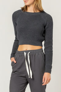 Nude Lucy candice waffle knit navy marle knitwear