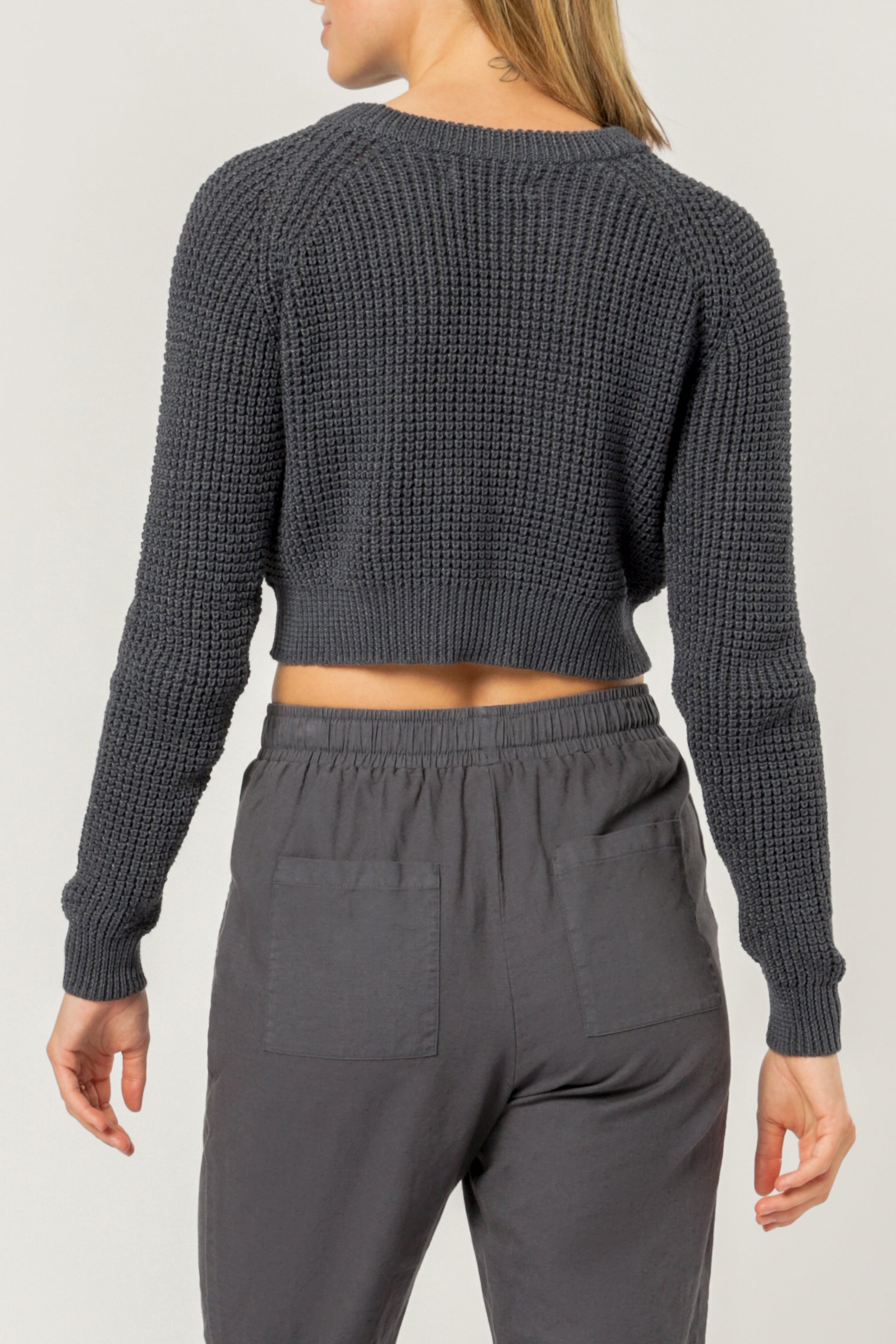 Nude Lucy Candice Waffle Knit Navy Marle Knitwear 