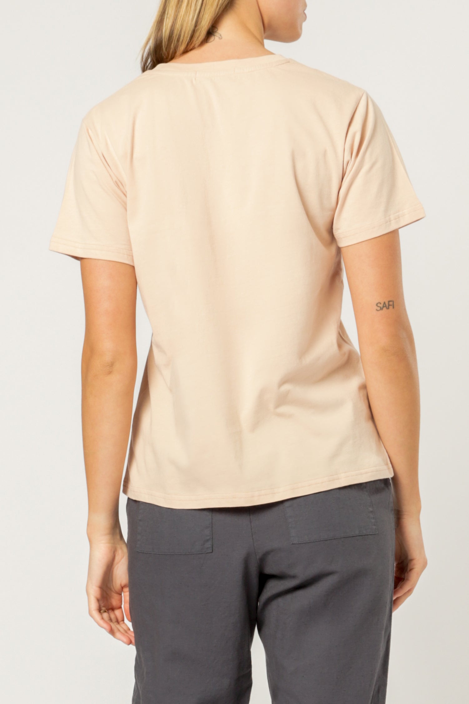 Nude Lucy Nude Lucy embr slogan tee blush t shirt