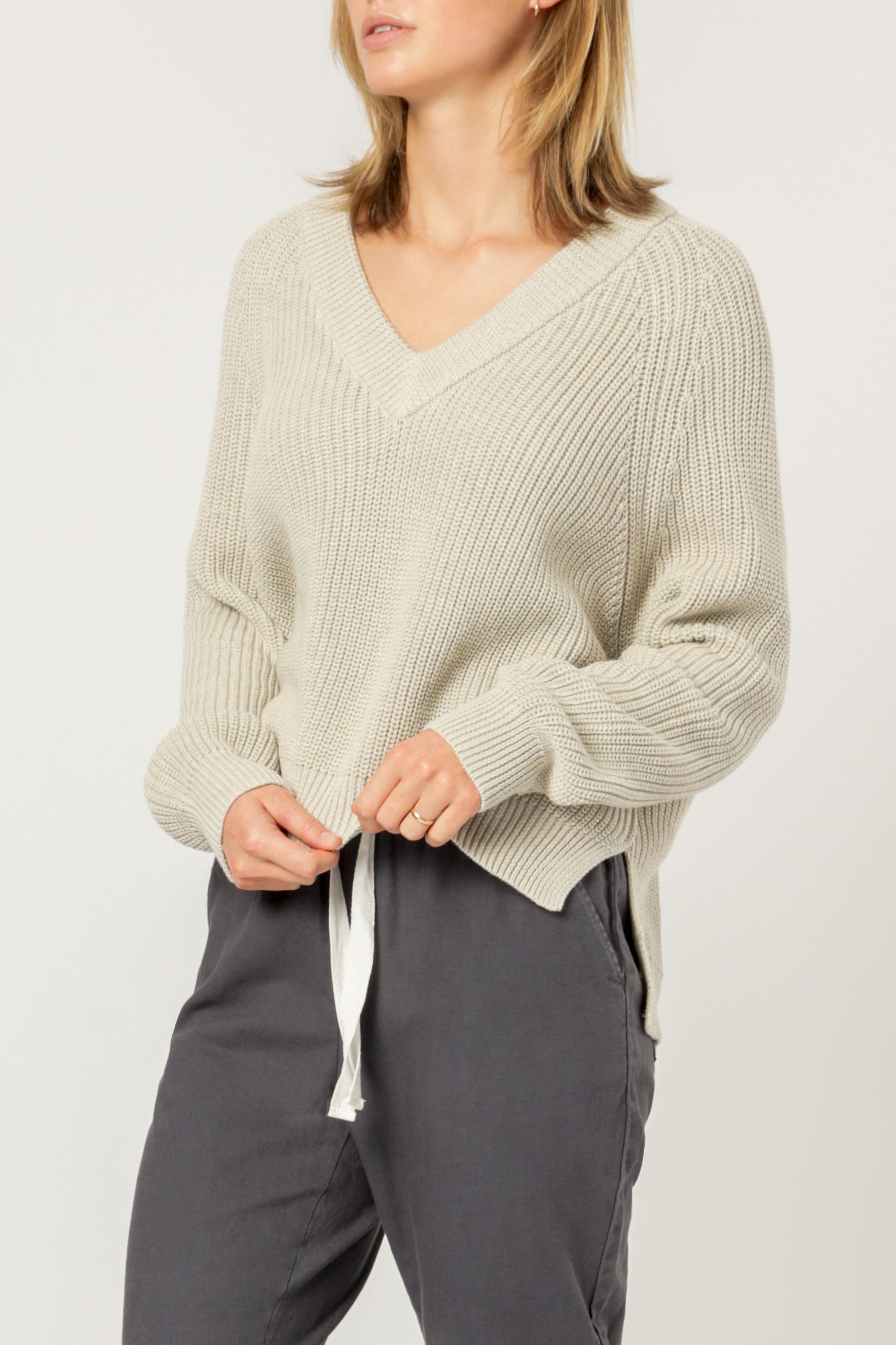 Nude Lucy kimber v neck knit cream marle knitwear