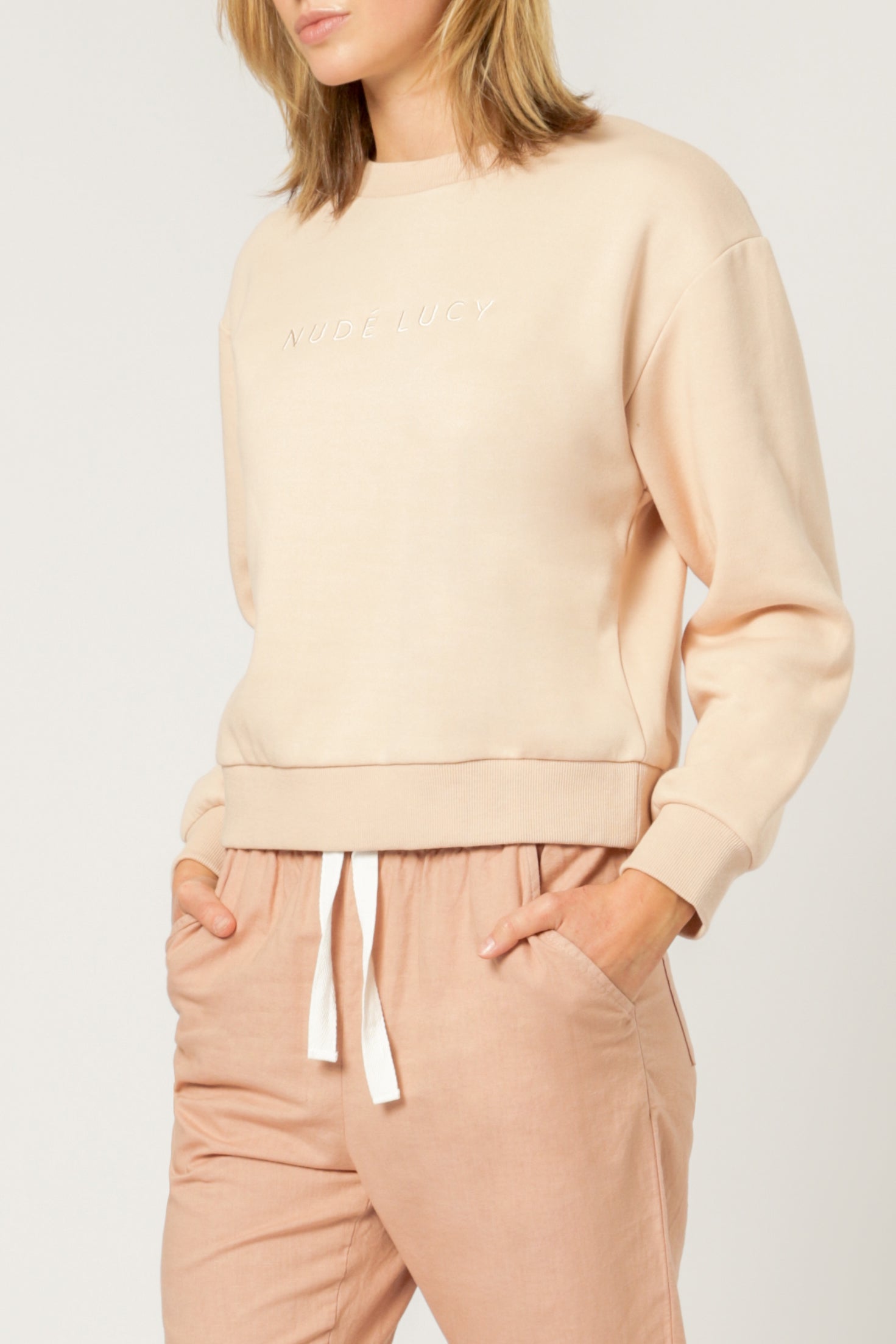 Nude Lucy Nude Lucy Slogan Sweat Blush Sweats 